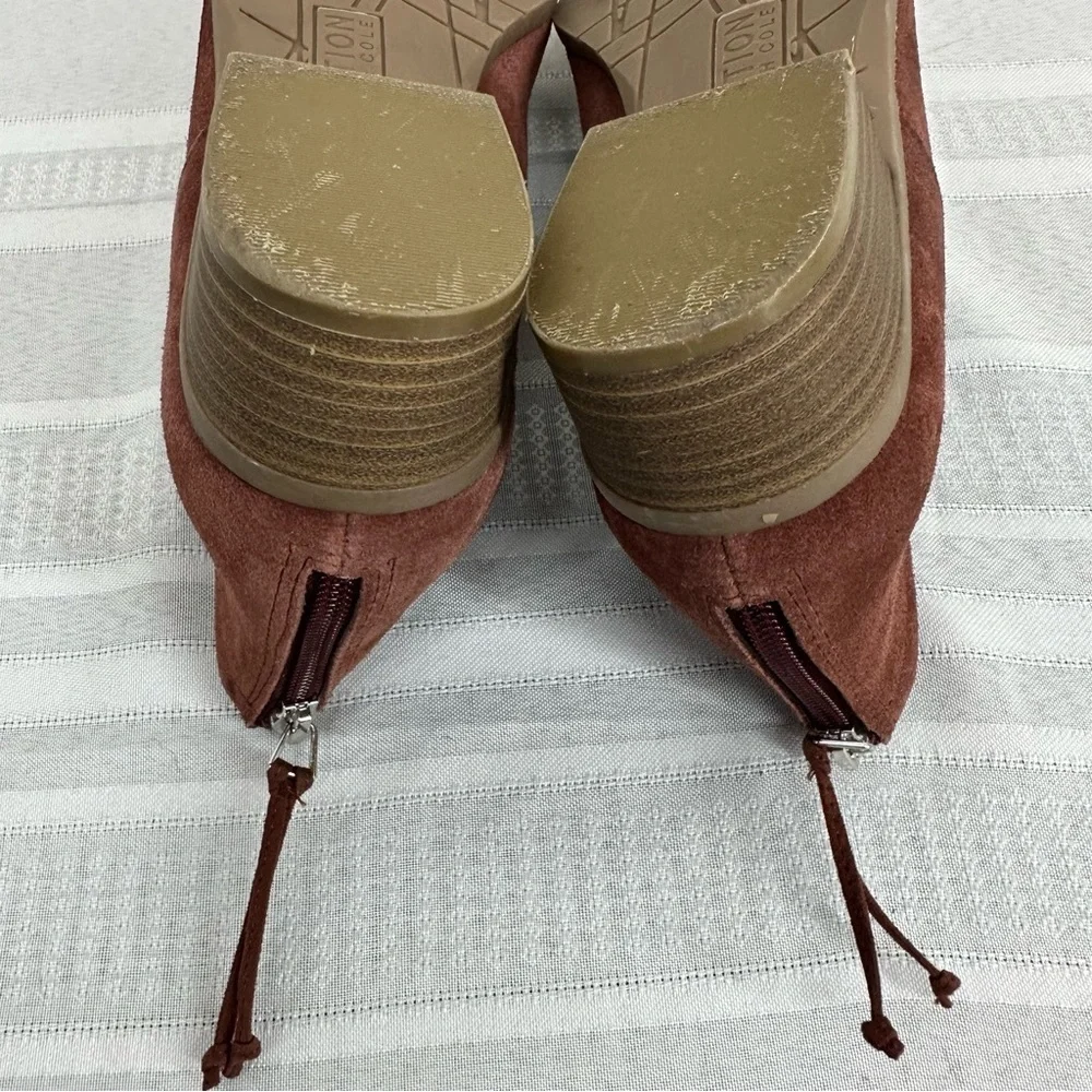 Reaction Kenneth Cole side 8.5 Side Skip Terracotta Red Suede Boots Booties